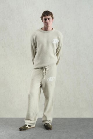 Relaxed Fit Knit Pants with Drawstring Waist