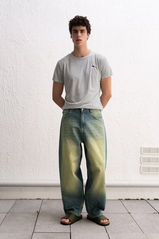 Men's Baggy Denim Pants with Pockets