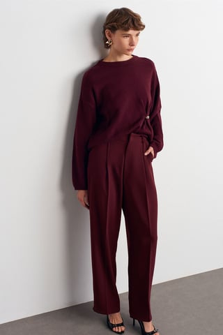High-waist Wide-leg Crepe Trousers