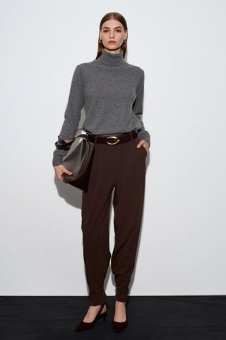 Women’s High-Waist Wide-Leg Crepe Trousers