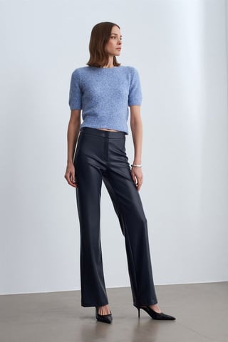 Women's Faux Leather Flare Pants