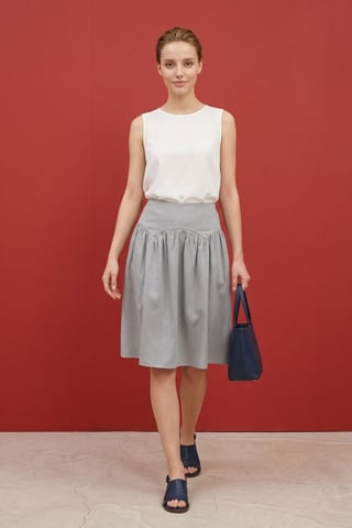 High-Waist Lyocell Crepe Trousers