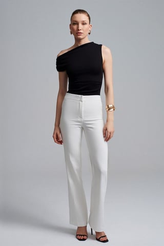 High-Waist Flare Trousers