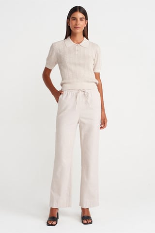 Wide-Leg Tencel Trousers With Drawstring Waist