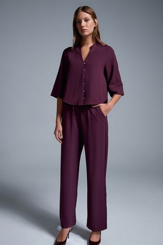 Women's Wide-Leg Crepe Trousers