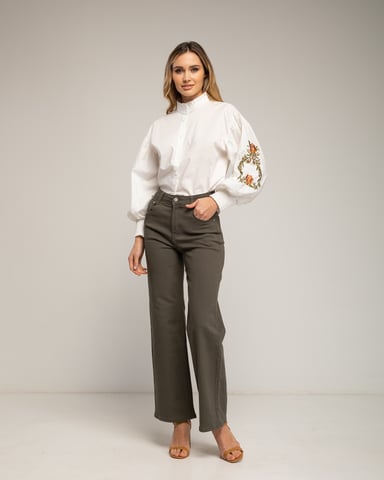 Wide leg basic high waisted jeans