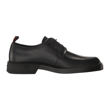 Hugo Mens Leather Flat Derby Shoes (Black)
