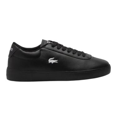 Lacoste Mens Baseshot Evo Crocodile Leather Flat Trainers (Black)