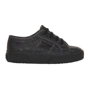 Superga Girls Lamej Canvas Shoes (Total Black Hematite)