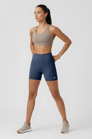 Short High-waist Slim-fit Leggings With Belt
