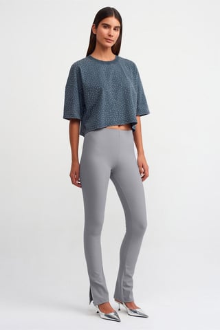 High-waist Flare Leggings With Slit