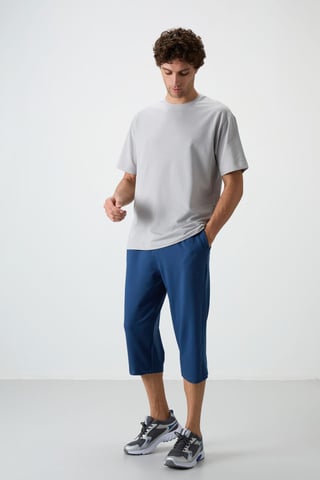Men's Mid-waist Wide-leg Capri Shorts