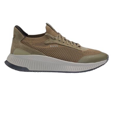 Boss Mens TTNM EVO Suede Trainers (Dark Green)