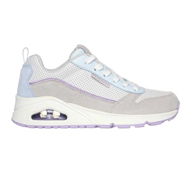 Skechers Womens/Ladies Uno Stand On Air Suede Trainers (Grey/Light Blue)