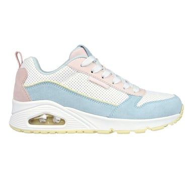 Skechers Womens/Ladies Uno Stand On Air Suede Trainers (Light Blue/Pink)