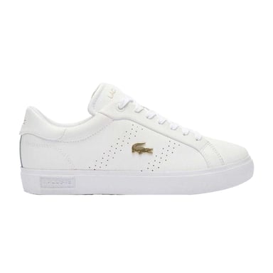 Lacoste Womens/Ladies Powercourt 2.0 Leather Trainers (White/Gold)