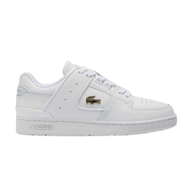 Lacoste Mens Court Cage Leather Trainers (White Gold)