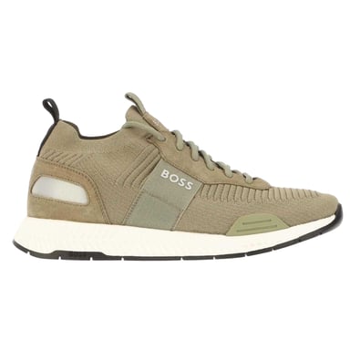 Boss Mens Logo Knitted Trainers (Green)