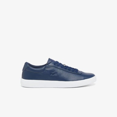 Lacoste Mens Baseshot Leather Trainers (Navy Blue/White)