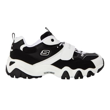 Skechers Childrens/Kids D Lites 2 Chunky Flat Trainers (White/Black)