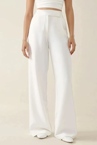 Normal Waist Pleated Palazzo Pants