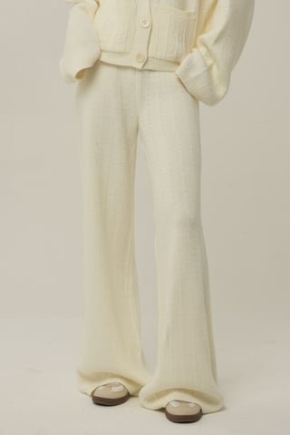 Texturerade Vida Leggings i Stickad Material