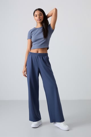 Wide-Leg Pull-On Sweatpants