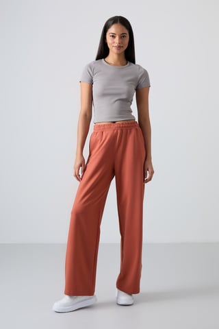 Wide-Leg Pull-On Sweatpants