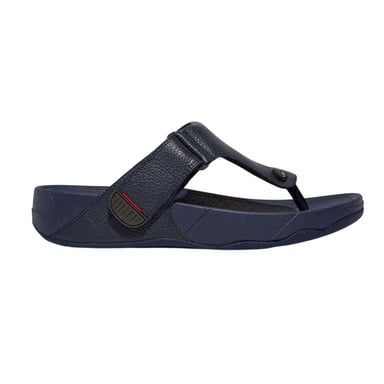FitFlop Mens Leather Toe Post Flat Sandals (Navy)