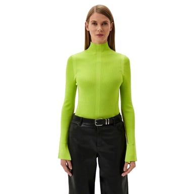 Boss Womens/Ladies Frescia Viscose Fitted Long-Sleeved Sweater Top (Bright Yellow)