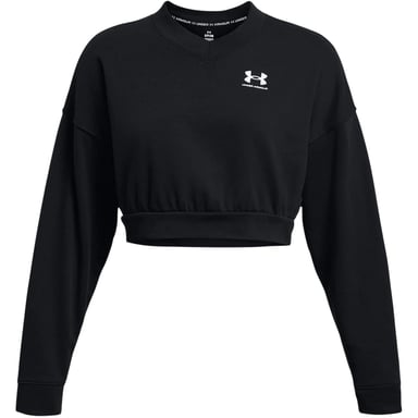 Under Armour Womens/Ladies Rival Terrycloth Crew Neck Crop Sweatshirt (Black)