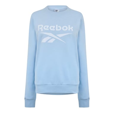 Reebok Womens/Ladies Logo Crew Neck Crop Sweatshirt (Blue)