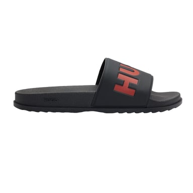 Hugo Mens Open Toe Flat Slides (Black)