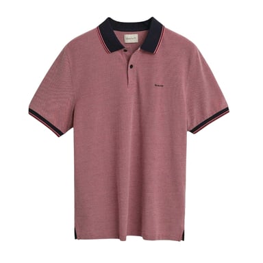 Gant Mens Oxford Short-Sleeved Polo Shirt (Red)