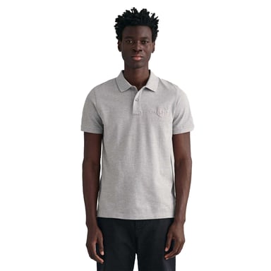 Gant Mens Shield Short-Sleeved Polo Shirt (Grey)