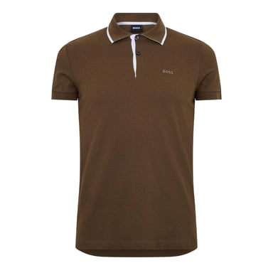 Boss Mens Firenze Short-Sleeved Polo Shirt (Brown)