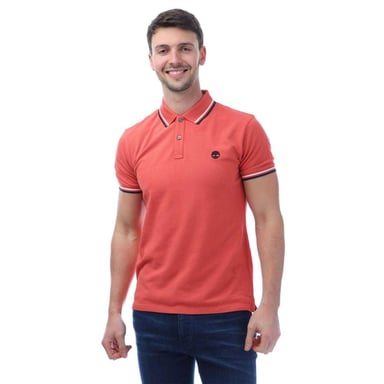 Timberland Mens Oyster River Cotton Polo Shirt (Pink)