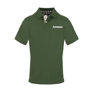 Aquascutum Mens Logo Collared Short-Sleeved Polo Shirt (Military Green)