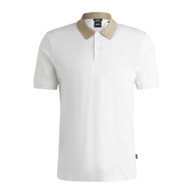 Boss Mens Melange Regular Polo Shirt (Natural)