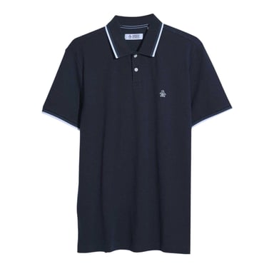 Original Penguin Mens Striped Regular Short-Sleeved Polo Shirt (Dark Sapphire)