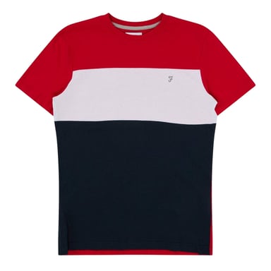 Farah Childrens/Kids Colour Block Crew Neck T-Shirt (Red)