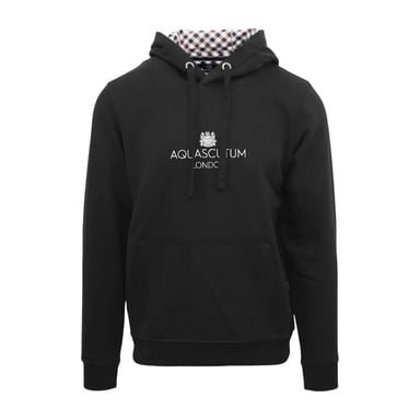 Aquascutum Mens Lettering Hoodie (Black)