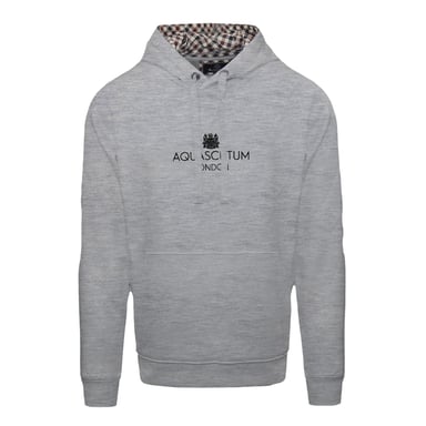Aquascutum Mens Lettering Hoodie (Grey)