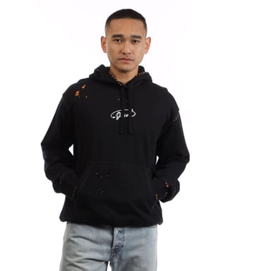 Diesel Mens S-Macs Cotton Hooded Relaxed Fit Hoodie (Black)