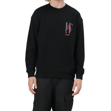 Hugo Mens Graphic Print Drop Shoulder Regular Sweatshirt (Black)