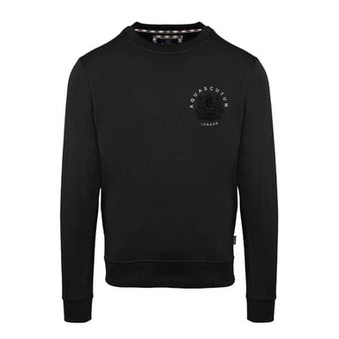 Aquascutum Mens Crew Neck Long-Sleeved Sweatshirt (Black)