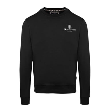Aquascutum Mens Small Logo Crew Neck Long-Sleeved Sweatshirt (Black)