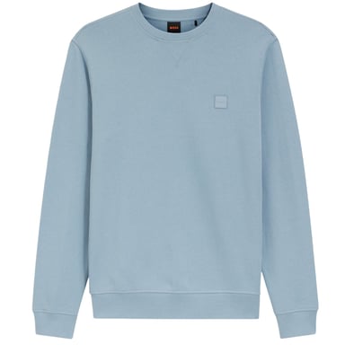 Boss Mens Westart Premium Cotton Crew Neck Sweatshirt (Blue)