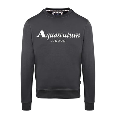 Aquascutum Mens Lettering Crew Neck Sweatshirt (Antracite)