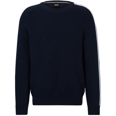 Boss Mens Crew Neck Regular Long-Sleeved Pullover (Dark Blue)
